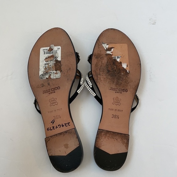 Jimmy Choo Black and Silver Flats - Picture 6 of 7